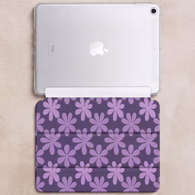 iPad hoes - Paars - Botanisch - Bloemen - Retro - Patroon — 6