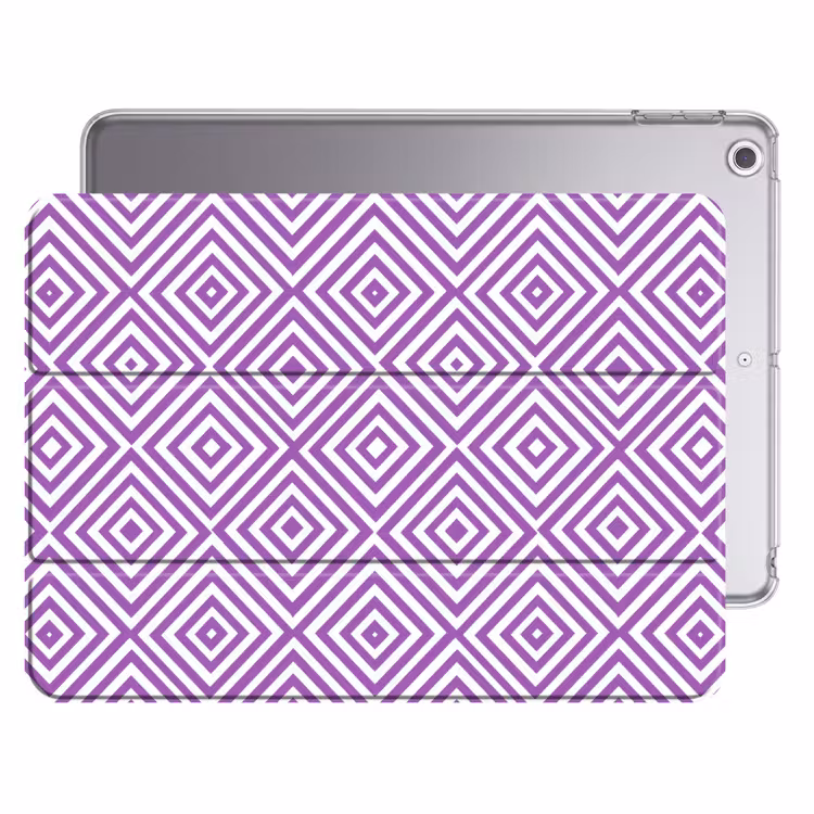 iPad hoes - Paars - Geometrisch - Ruiten - Concentrisch - Patroon — 1