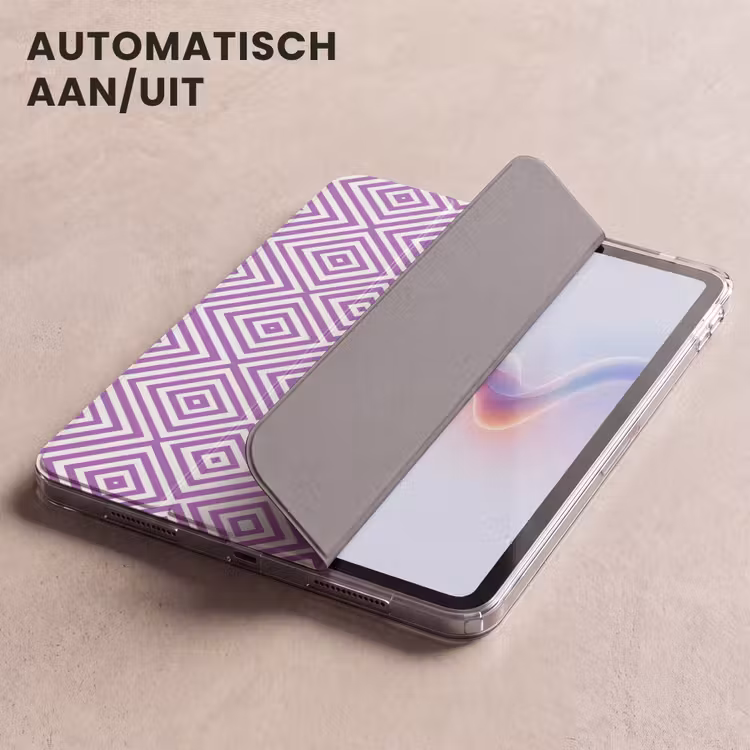 iPad hoes - Paars - Geometrisch - Ruiten - Concentrisch - Patroon — 4