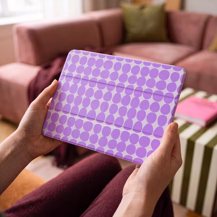 iPad hoes - Paars - Geometrisch - Stippen - Polka Dot - Patroon — 3