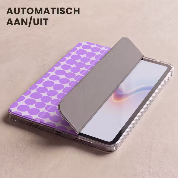 iPad hoes - Paars - Geometrisch - Stippen - Polka Dot - Patroon — 4