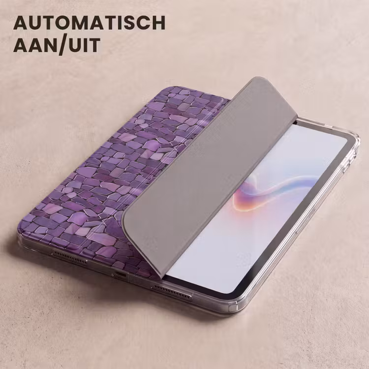 iPad hoes - Paars - Mozaïek - Scherven - Steen - Patroon — 4