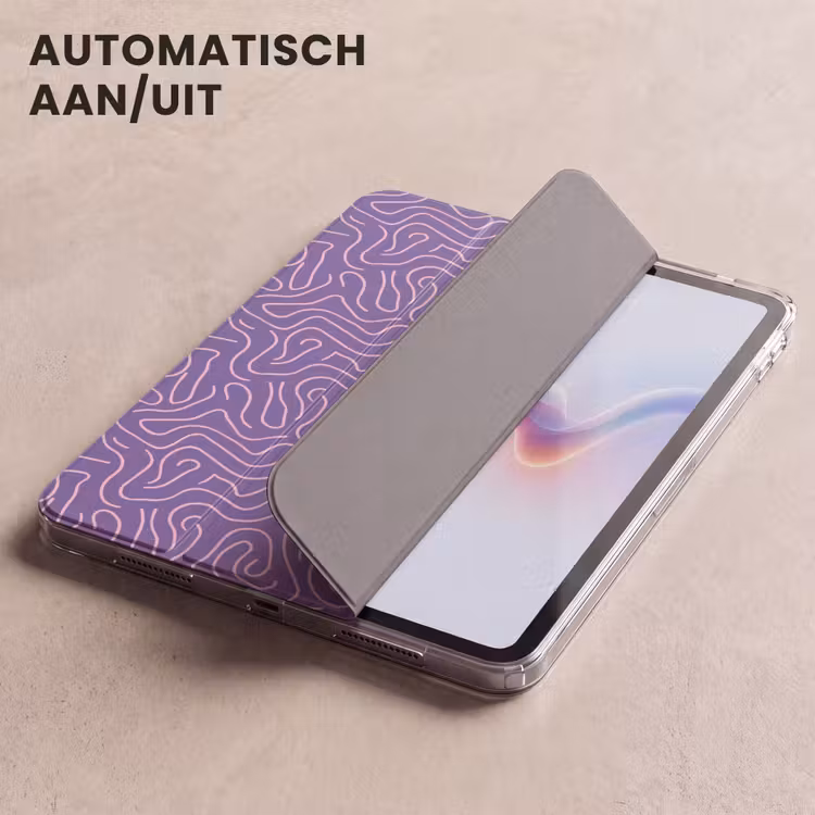 iPad hoes - Paars - Roze - Abstract - Lijnen - Doolhof - Patroon — 4