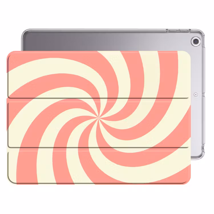 iPad hoes - Spiraal - Patroon - Abstract - Roze - Beige — 1
