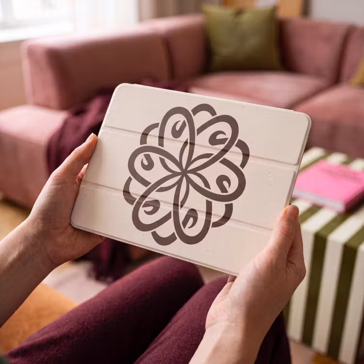 iPad hoes - Patroon - Knoop - Abstract - Modern - Bruin — 3