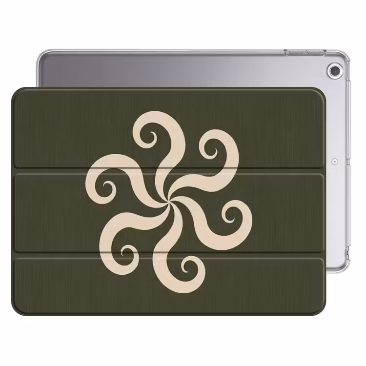 iPad hoes - Patroon - Spiraal - Abstract - Modern - Groen — 1