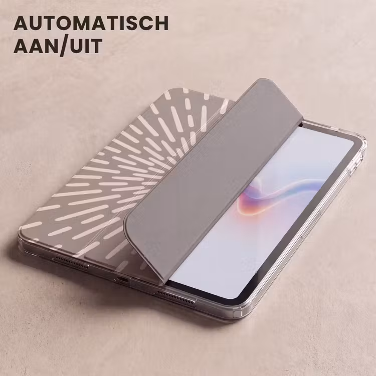 iPad hoes - Patroon - Stralen - Abstract - Modern - Grijs — 4