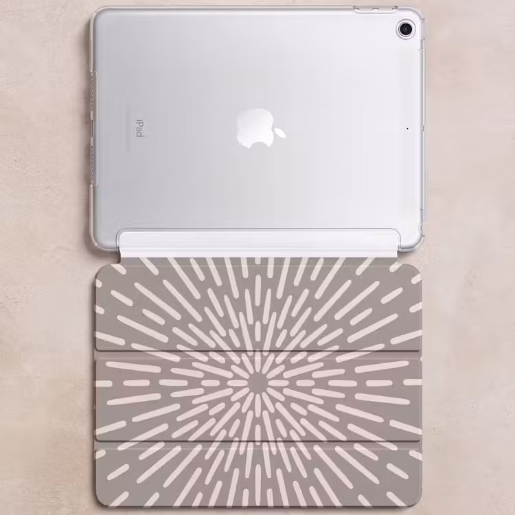 iPad hoes - Patroon - Stralen - Abstract - Modern - Grijs — 6