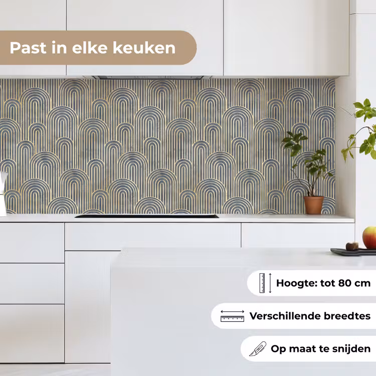 Keuken achterwand - Boog - Goud - Blauw — 7