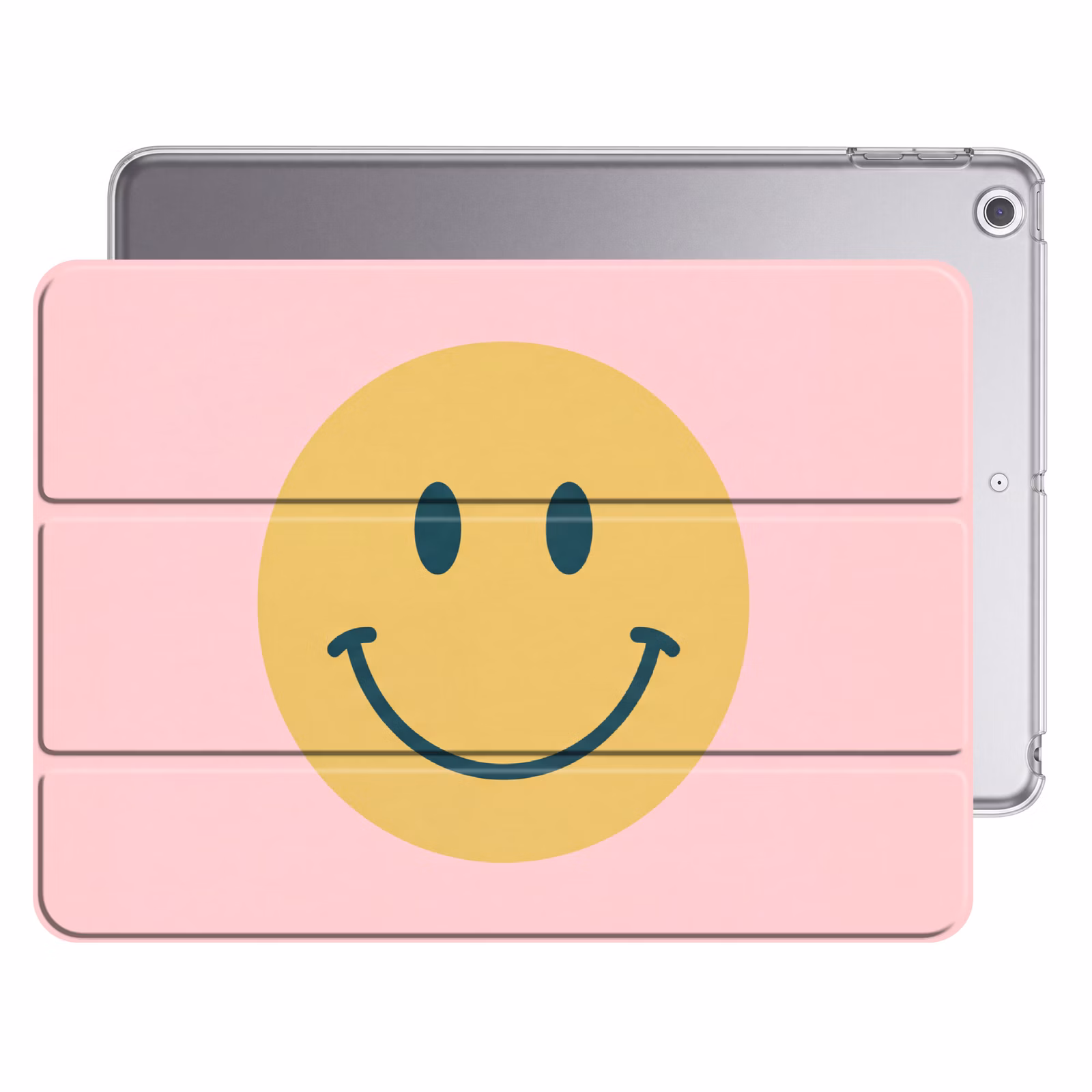 iPad hoes - Smiley - Geel - Roze - Symbool - Minimalistisch — 1
