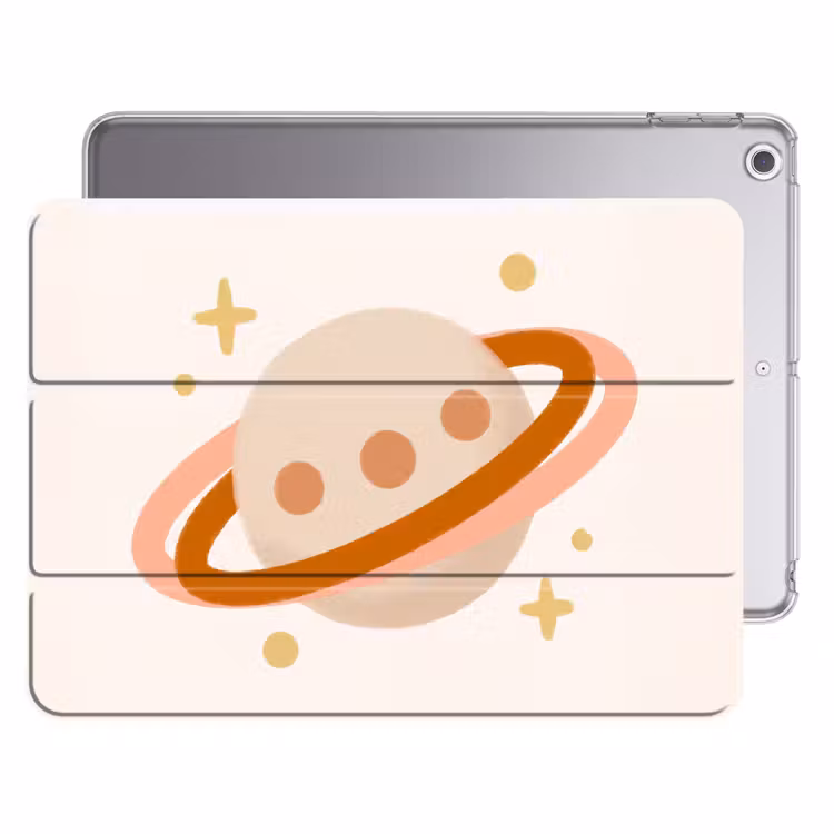 iPad hoes - Planeet - Ringen - Ruimte - Illustratie - Beige — 1