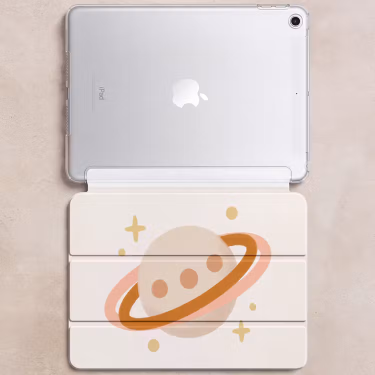 iPad hoes - Planeet - Ringen - Ruimte - Illustratie - Beige — 6