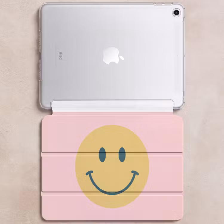 iPad hoes - Smiley - Geel - Roze - Symbool - Minimalistisch — 6