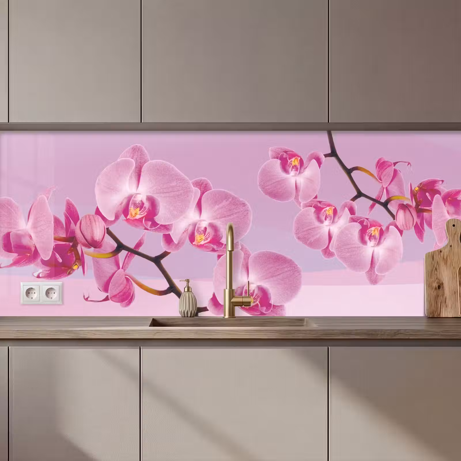 Keuken achterwand - Bloemen - Orchidee - Roze — 1