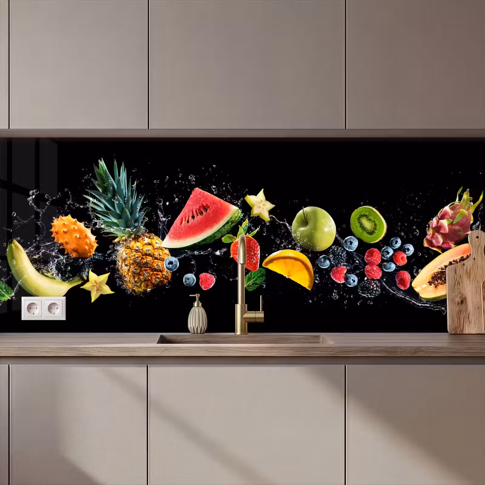 Keuken achterwand - Splash - Fruit - Zwart — 1