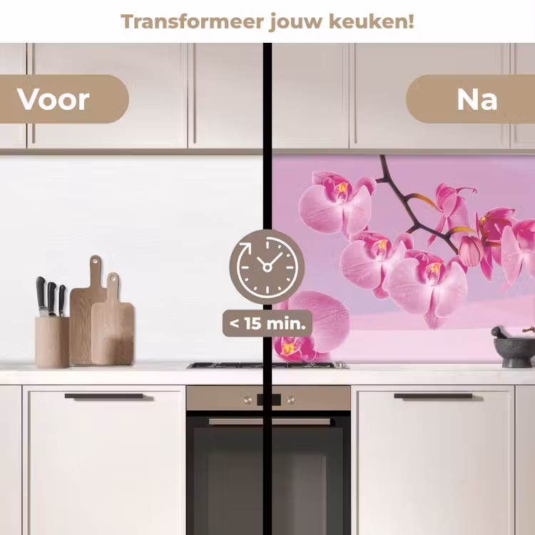 Keuken achterwand - Bloemen - Orchidee - Roze — 3