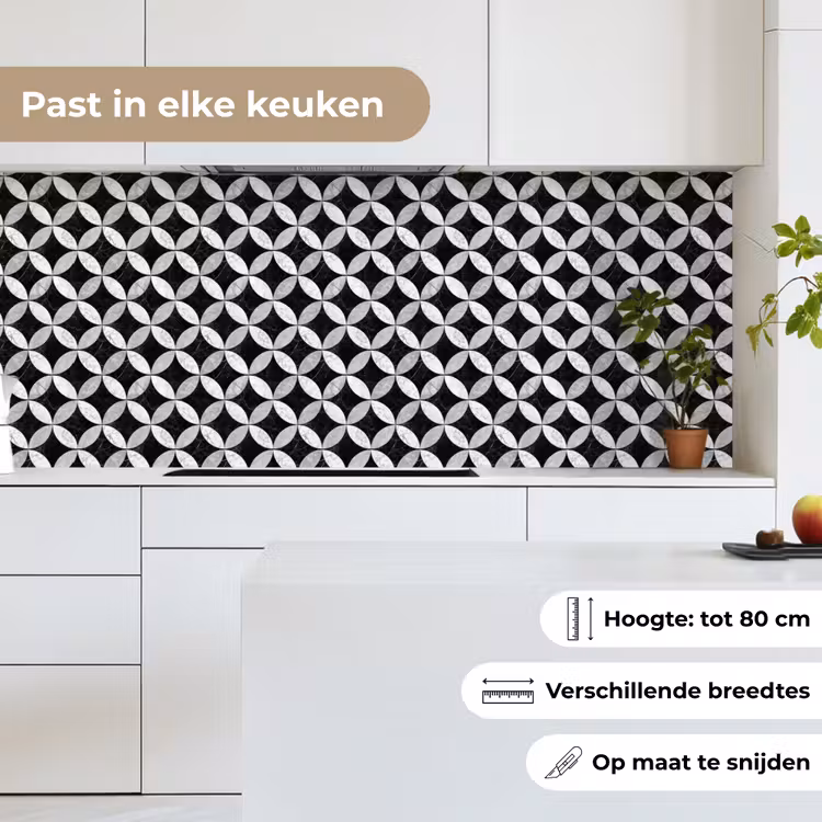 Keuken achterwand - Cirkel - Tegels - Marmer - Zwart - Wit — 7