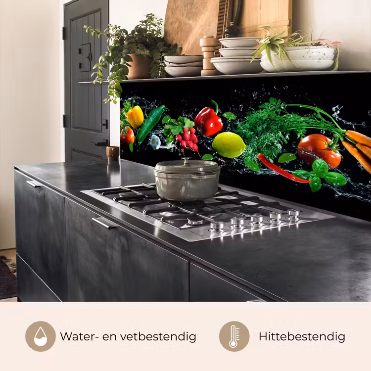 Keuken achterwand - Groente - Splash - Zwart — 5