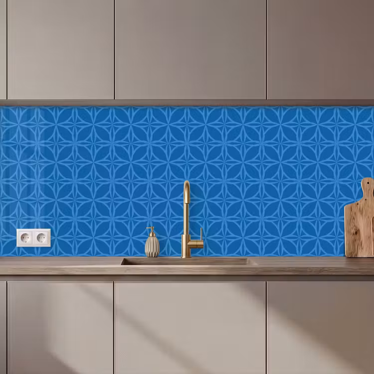 Keuken achterwand - Kompas - Blauw - Patronen — 1