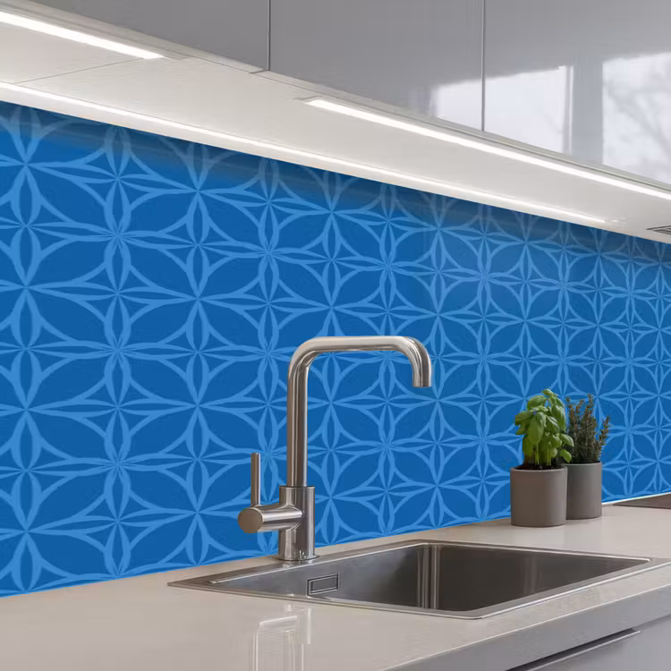 Keuken achterwand - Kompas - Blauw - Patronen — 2