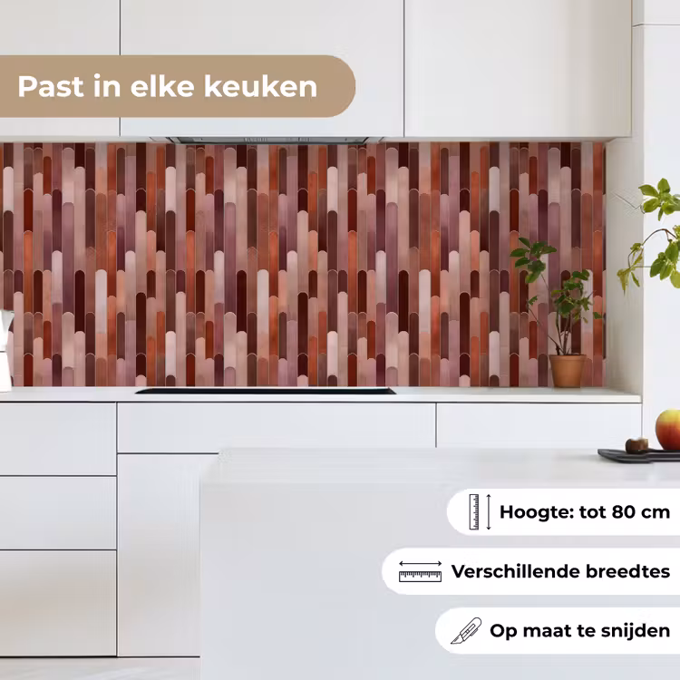Keuken achterwand - Langwerpig - Tegels - Rood - Koper — 7