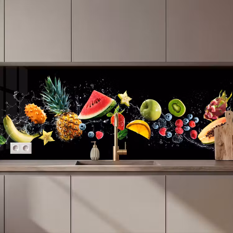 Keuken achterwand - Splash - Fruit - Zwart — 1