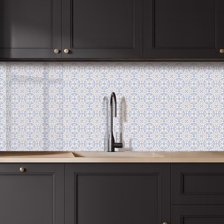 Keuken achterwand - Tegel - Patroon - Beige - Blauw — 6