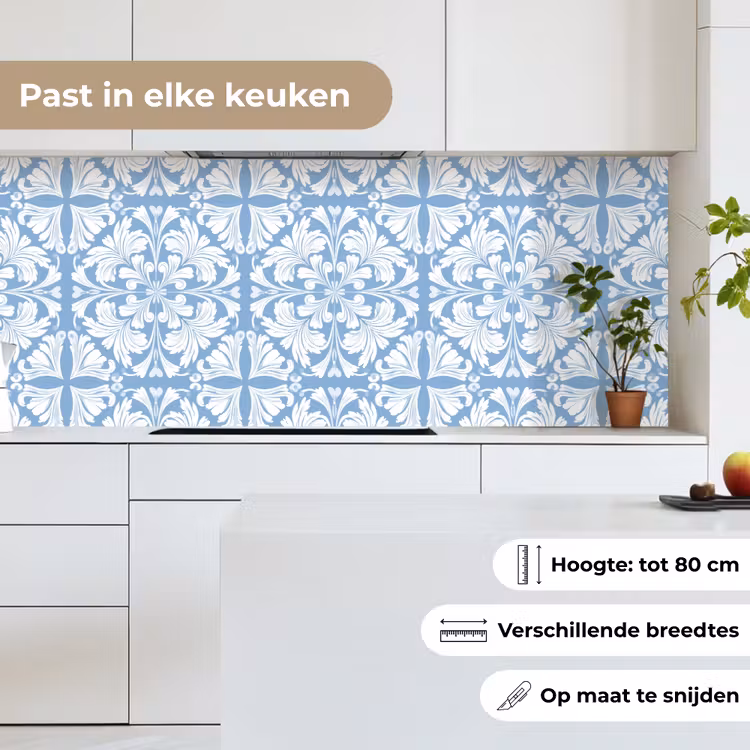 Keuken achterwand - Tegel - Patroon - Wit - Blauw — 7