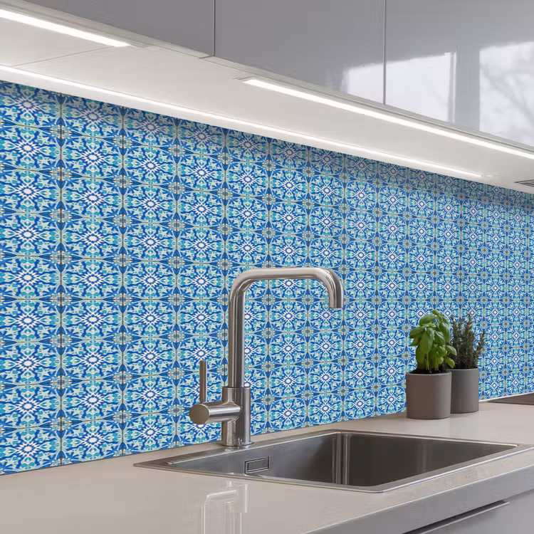 Keuken achterwand - Tegels - Mozaïek - Turquoise - Blauw — 2