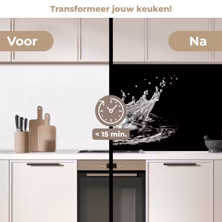 Keuken achterwand - Water - Splash - Water - Zwart — 3