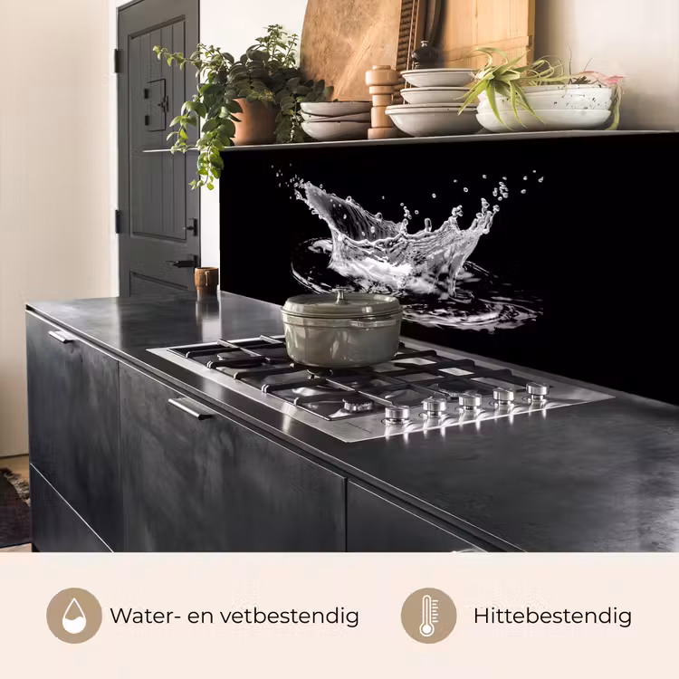 Keuken achterwand - Water - Splash - Water - Zwart — 5