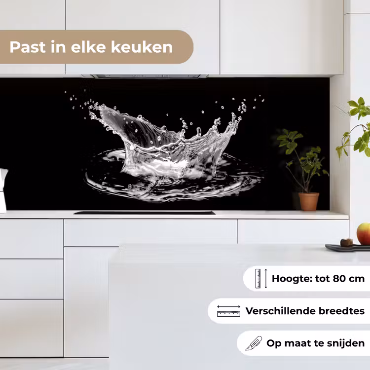 Keuken achterwand - Water - Splash - Water - Zwart — 7