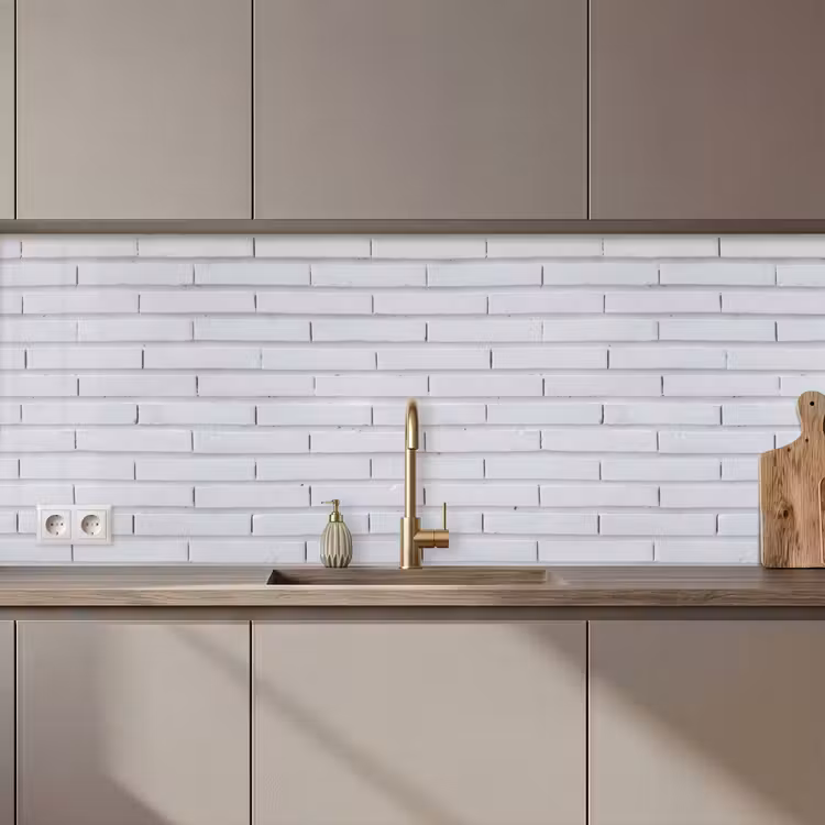 Keuken achterwand - Bakstenen - Geverfd - Wit - Minimalistisch — 1