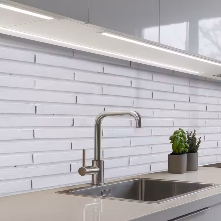 Keuken achterwand - Bakstenen - Geverfd - Wit - Minimalistisch — 2