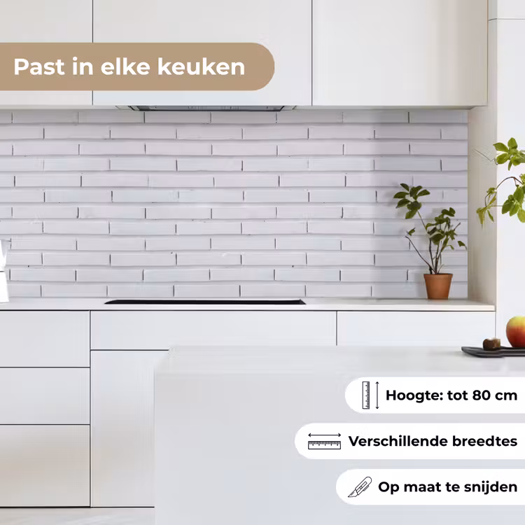Keuken achterwand - Bakstenen - Geverfd - Wit - Minimalistisch — 7