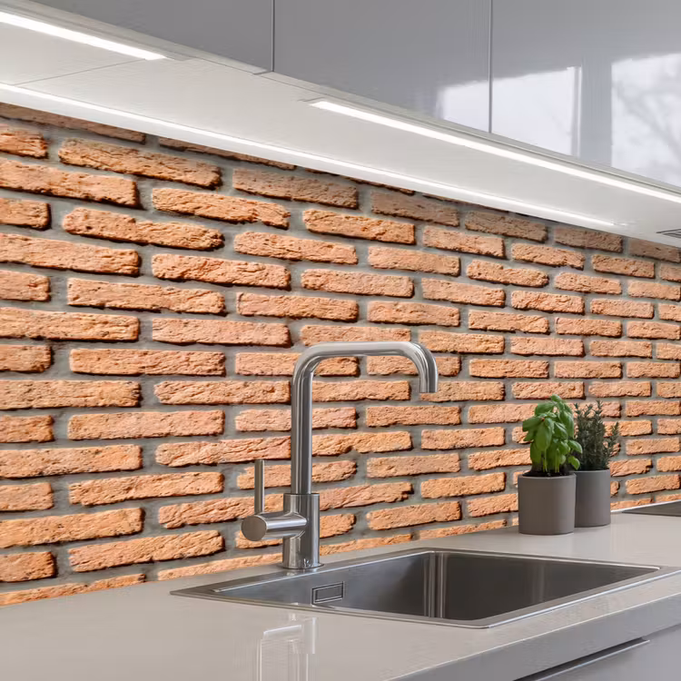 Keuken achterwand - Bakstenen - Rechthoekig - Rood - Muur — 2