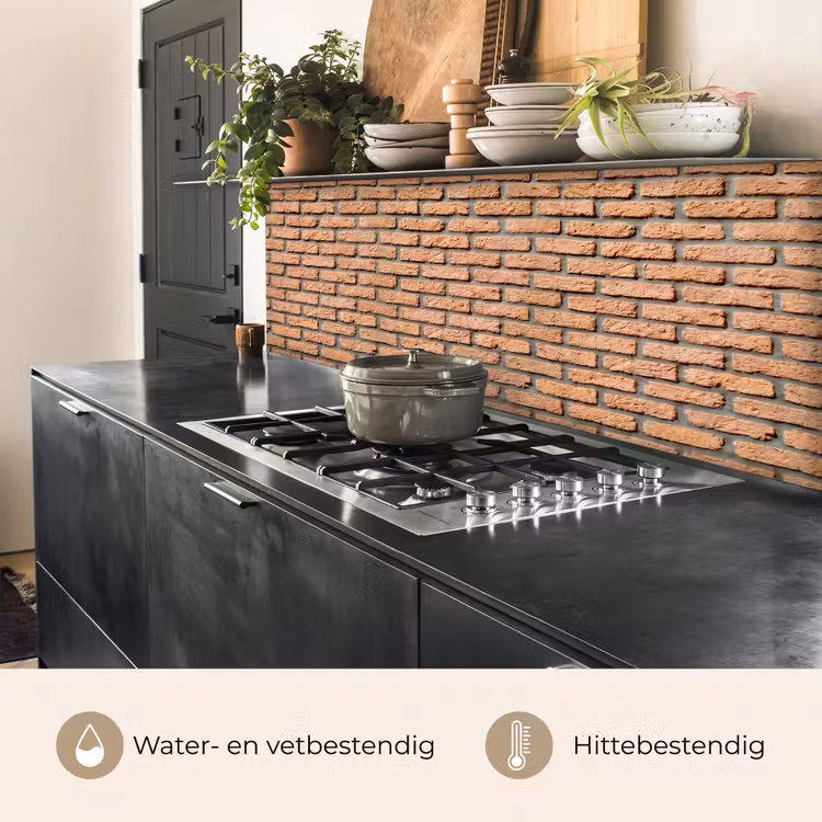 Keuken achterwand - Bakstenen - Rechthoekig - Rood - Muur — 5