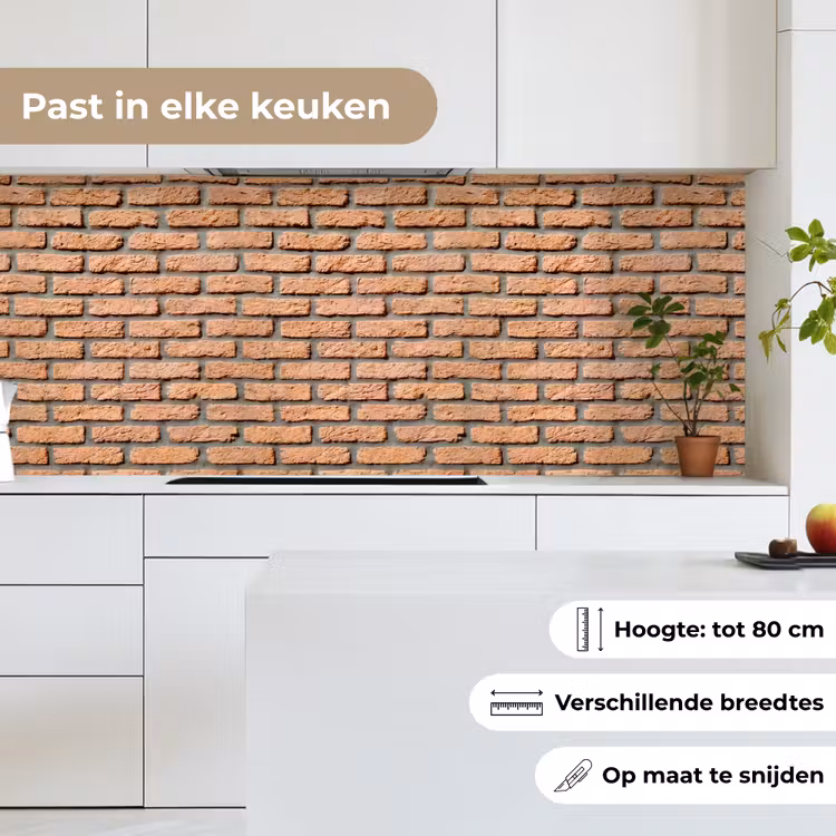Keuken achterwand - Bakstenen - Rechthoekig - Rood - Muur — 7