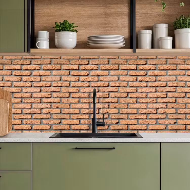 Keuken achterwand - Bakstenen - Rechthoekig - Rood - Muur — 8