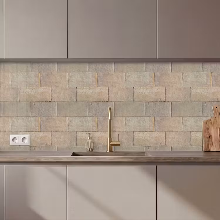 Keuken achterwand - Hardstenen - Zandsteen - Geel — 1
