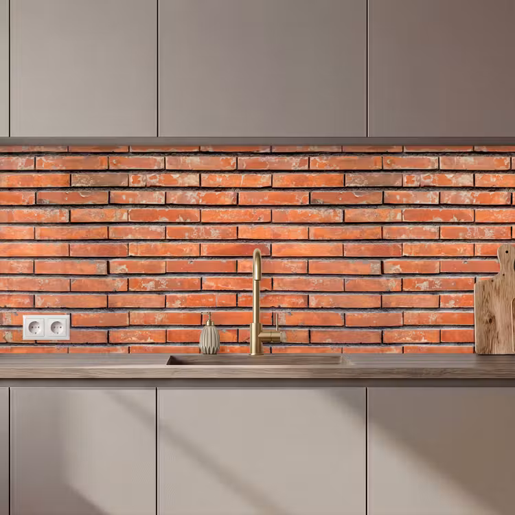 Keuken achterwand - Rood - Bakstenen - Muur - Beschadiging — 1