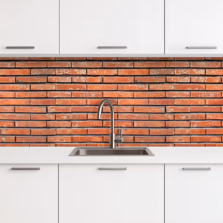 Keuken achterwand - Rood - Bakstenen - Muur - Beschadiging — 4