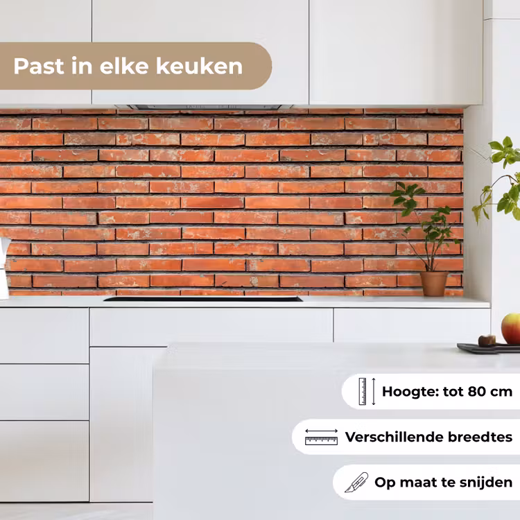 Keuken achterwand - Rood - Bakstenen - Muur - Beschadiging — 7