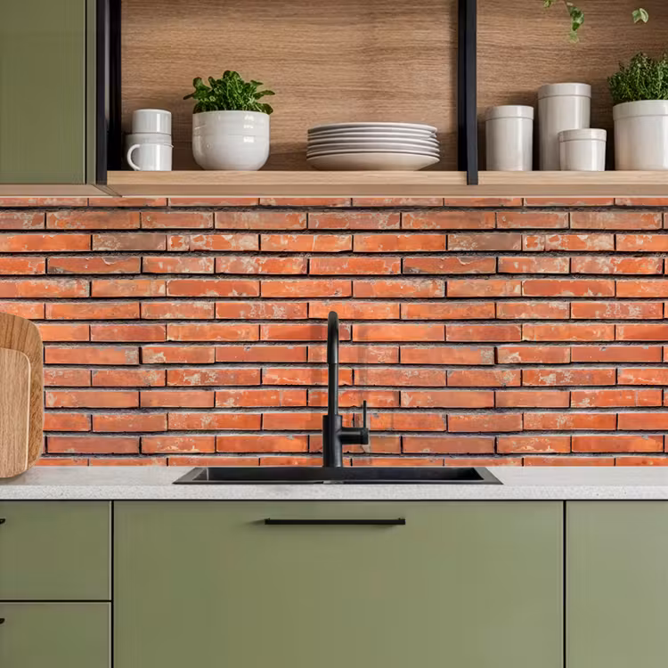 Keuken achterwand - Rood - Bakstenen - Muur - Beschadiging — 8