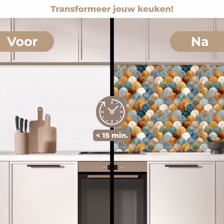 Keuken achterwand - Schubvorm - Aardetinten - Metallic - Glans — 3
