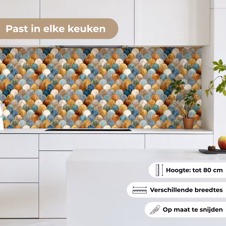 Keuken achterwand - Schubvorm - Aardetinten - Metallic - Glans — 7