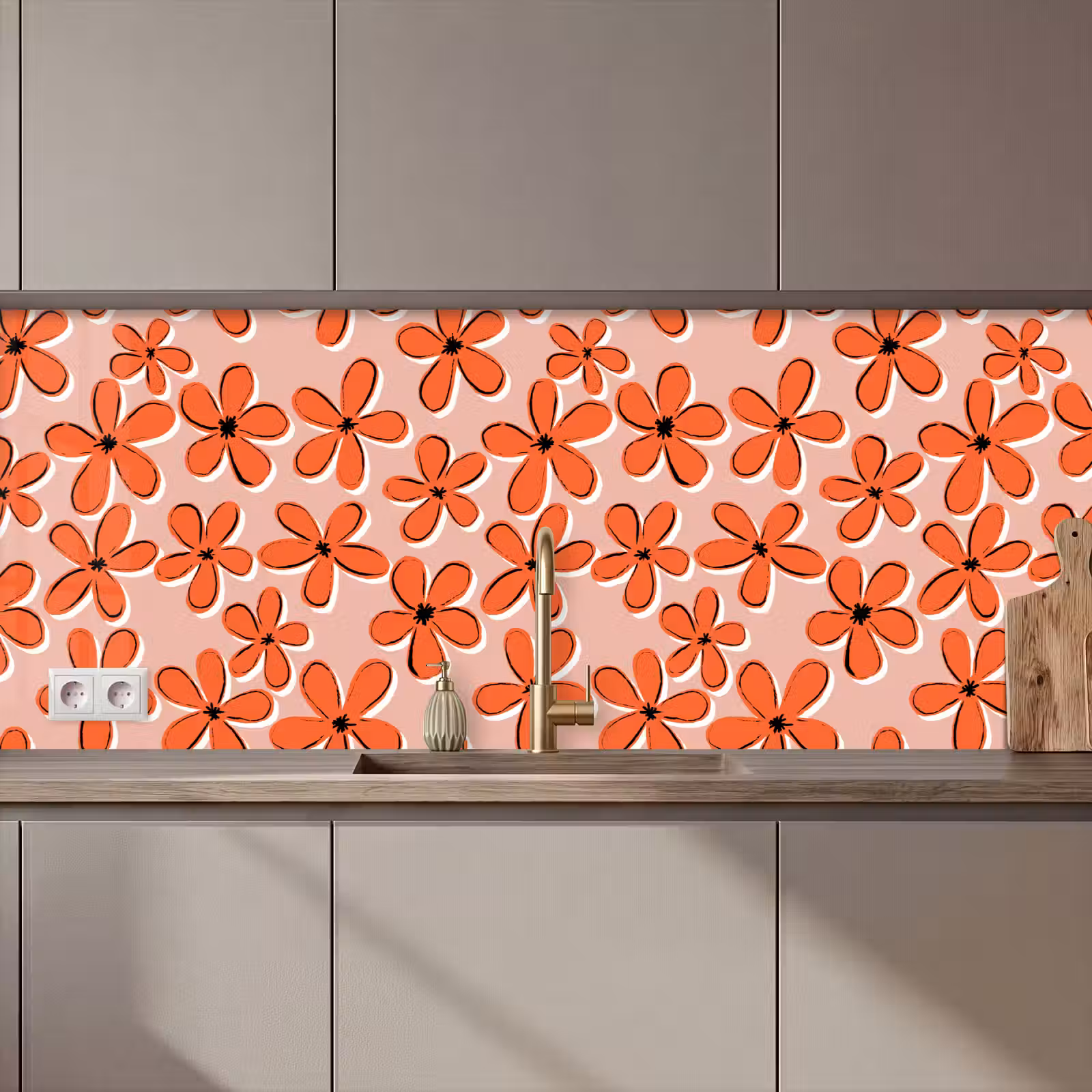 Keuken achterwand - Patronen - Vintage - Bloem — 1