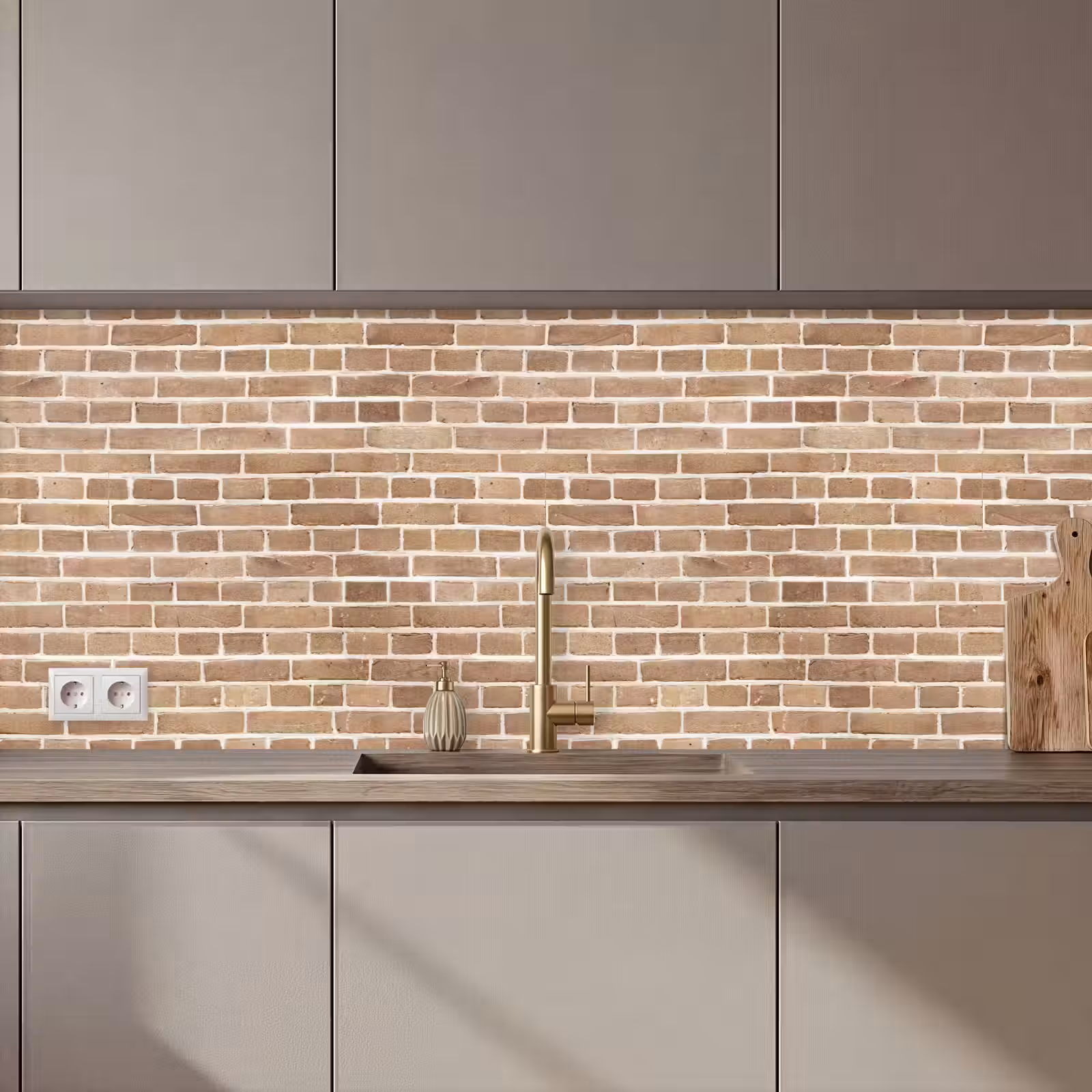 Keuken achterwand - Stenen - Bruin - Licht - Patroon — 1