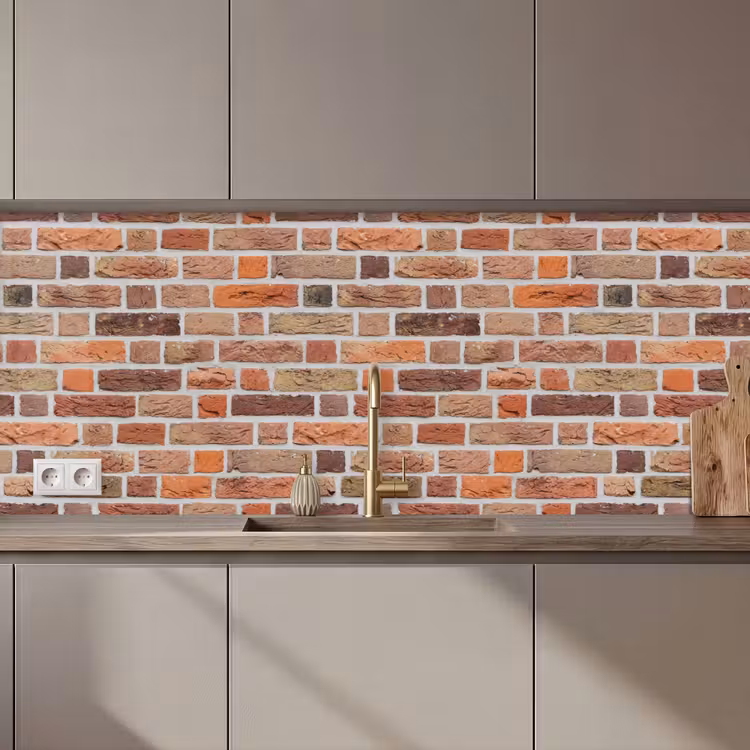 Keuken achterwand - Bakstenen - Aardetinten - Muur - Rustiek — 1
