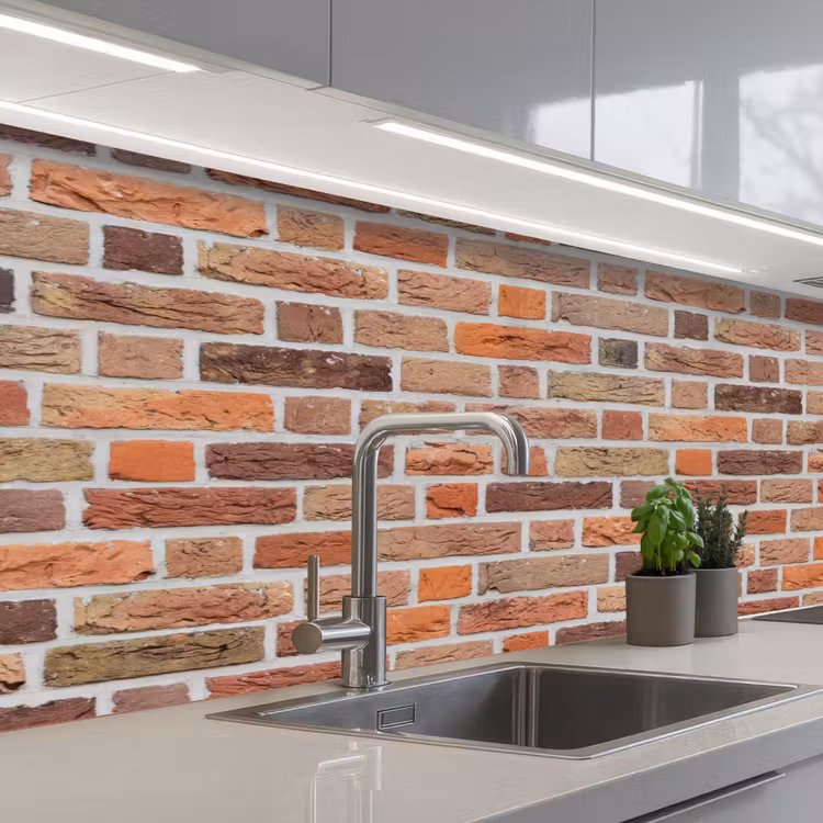 Keuken achterwand - Bakstenen - Aardetinten - Muur - Rustiek — 2